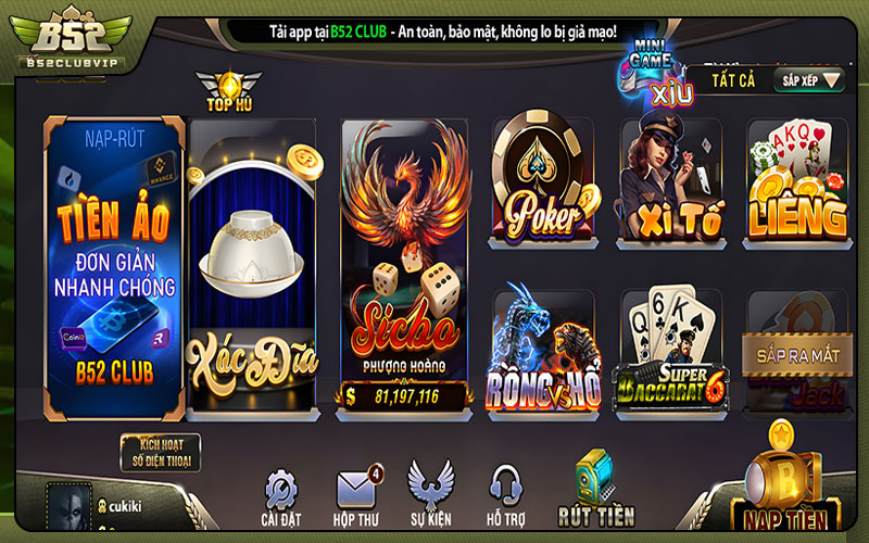 Khám phá hàng loạt trò chơi hấp dẫn tại casino B52club